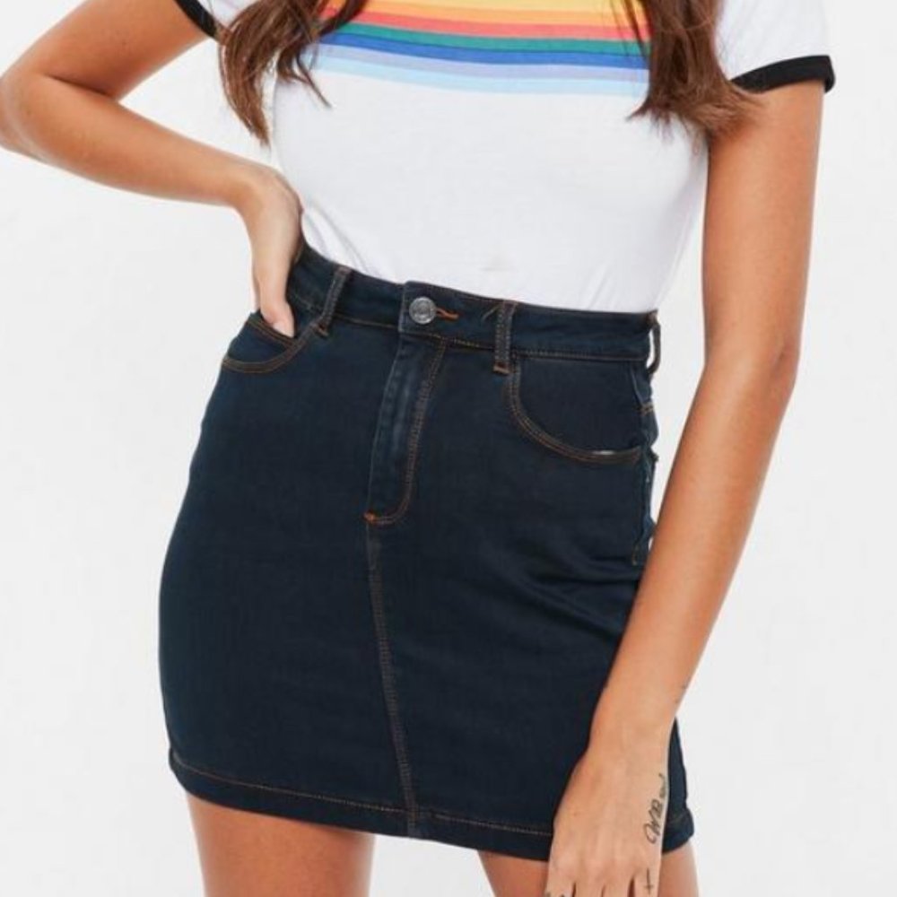 Basic dark blue jean skirt